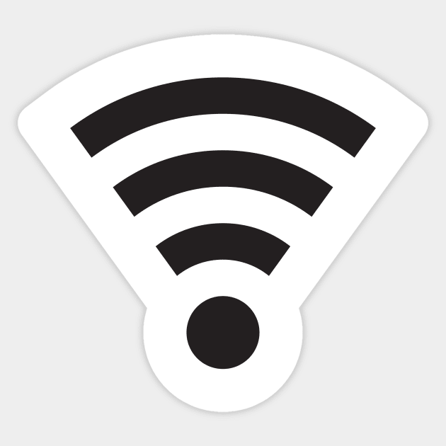 Simple WiFi Logo - Black Sticker by DankSpaghetti